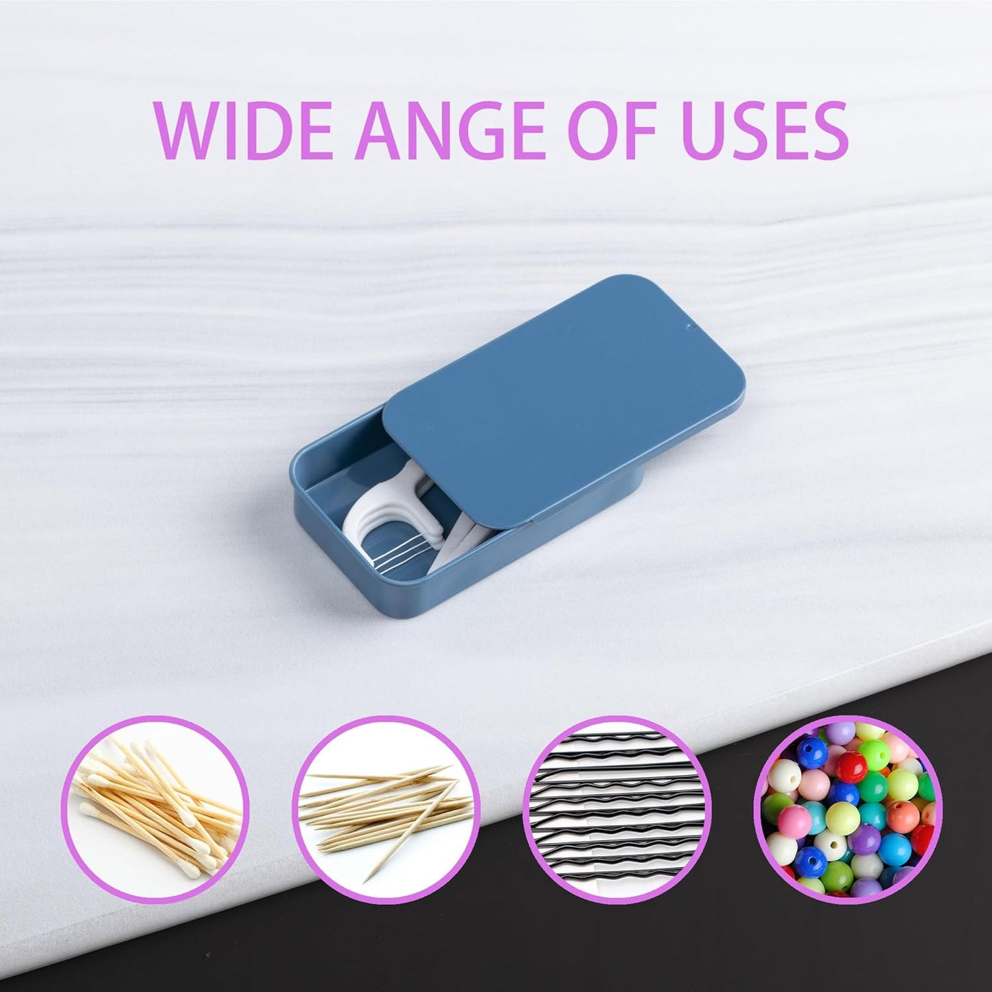 2Pack Dental Floss Portable Case,Dental Floss Dispenser,Convenient Refillable Glide Travel Adult Floss Box for Travel, Dates,Dinners and Hotels(Blue)