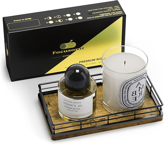 Rustic Bathroom Toilet Tank Tray, 7.5" Wood Toilet Paper Storage Basket Back of Toilet Basket Organizer, Vanity Tray for Perfume Makeup Candle Kitchen Counter Coffee Table Decor