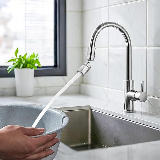 2PC ST.THOMAS Swivel Faucet Aerator,2-function Faucet Nozzle,360° Big Angle Rotate kitchen faucet head replacement,Faucet Extender for Kitchen 55/64 inch Female Thread,Kitchen Sink Aerator