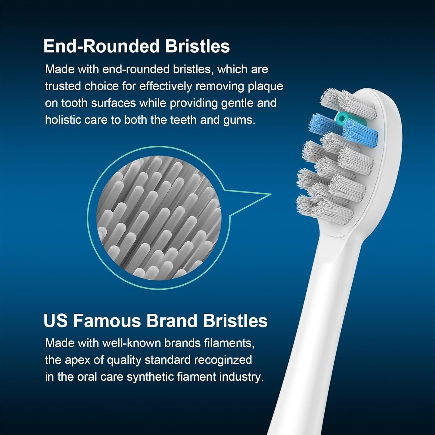 6 Pack Toothbrush Replacement Heads Compatible with WaterPik Sonic Fusion 2.0, FitMount Flossing Brush Head Fit for Water-Pic SF-01W SF-02W and 2.0 SF-03 SF-04