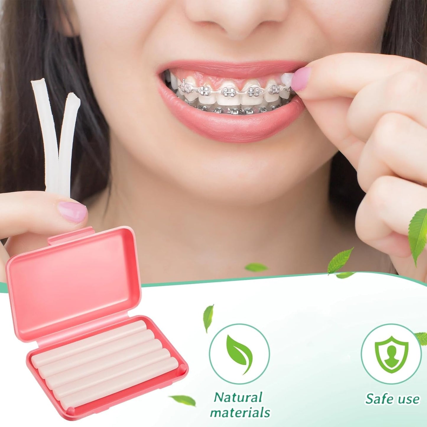 Tondiamo 40 Pack Clear Braces Wax for Teeth Dental Wearer Orthodontic Tooth Wax for Braces and Oral Appliances with Colorful Storage Case and Smell(Mixed Flavors)