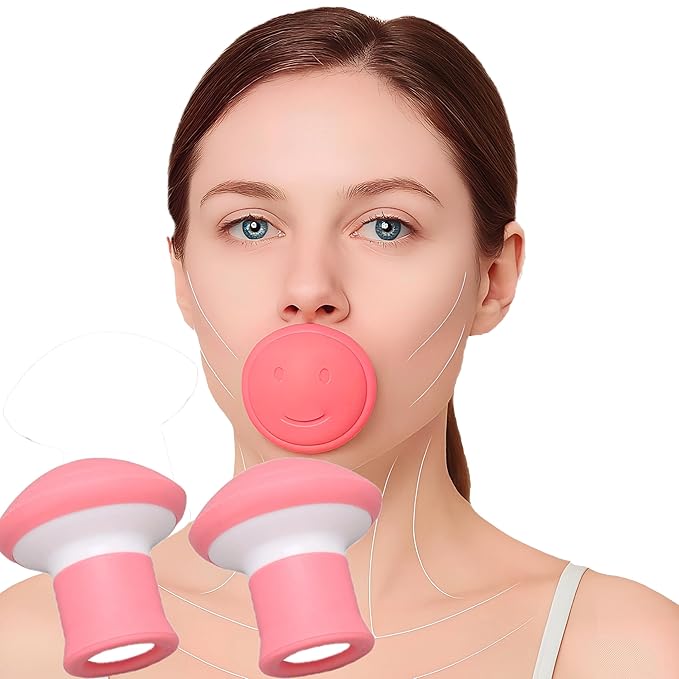 Jaw Exerciser,Double Chin Reducer,Facial Yoga for Skin Tighten Firm,Face Exerciser& Jawline Shaper, Jaw Trainer,Facial and Neck Exercise for Women and Men (Two)