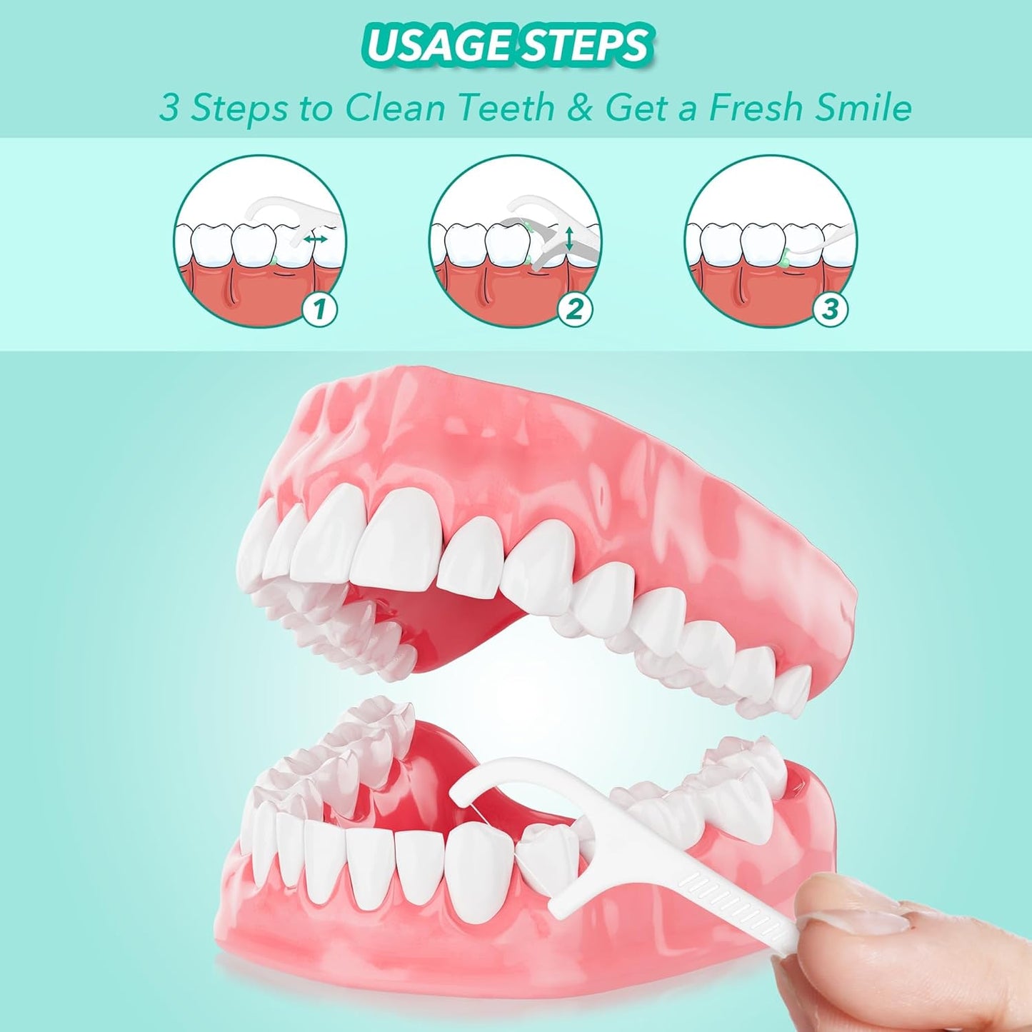 400 Count Floss Picks Dental Tooth Picks Floss Sticks Flossers Strong Toothpicks in Handy Travel Cases for Family Restaurant Bulk Adults Teeth Cleaning