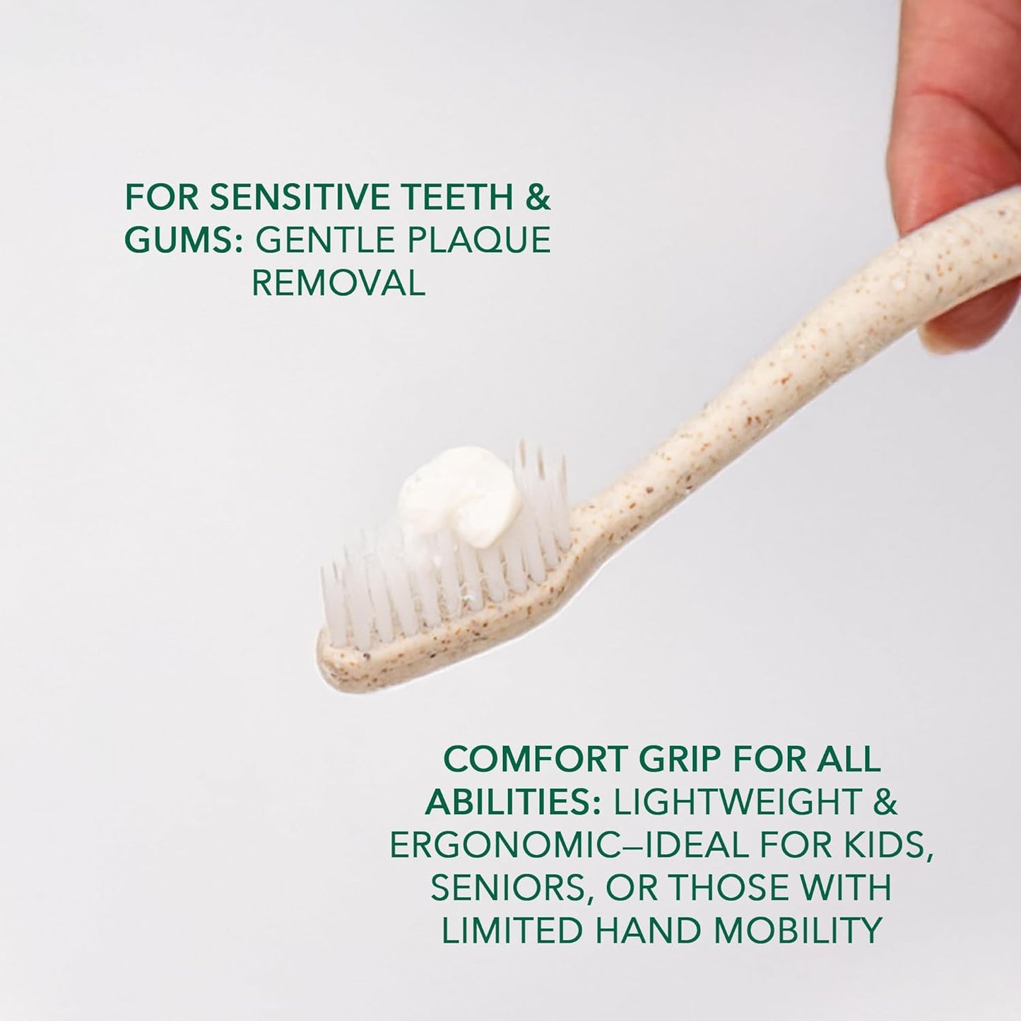 Terra & Co. Gentle Green Toothbrushes – 20-Pack of Plastic-Free Toothbrushes with Soft Bristles for Sensitive Teeth & Gums – Individually Sealed – BPA-Free, Plant-Based, Eco-Friendly & Travel-Ready