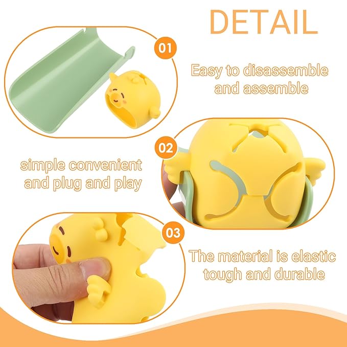 Faucet Extender for Toddlers, 2 Pack 5.4" U Shape Cartoon Kids Sink Faucet Extender for Hand Washing - Food Grade Silicone Faucet Extension for Standard & Gooseneck Faucet