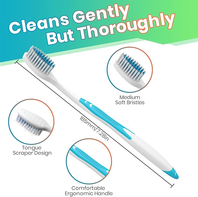 100 Pack Individually Wrapped Bulk Toothbrushes for Adults & Kids, Disposable Tooth Brush, Medium Soft Bristles for Travel, Donations, Hotels