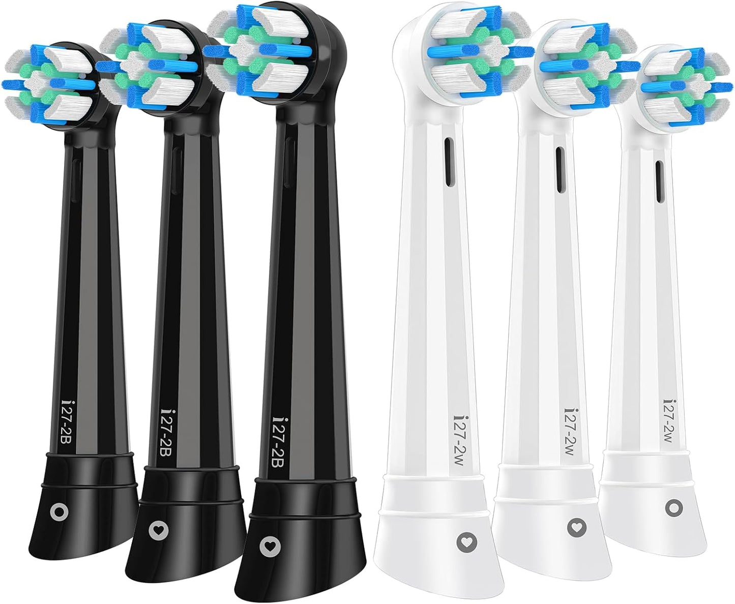 IO Replacement Heads Compatible with Oral b IO 2/3/4/5/6/7/8/9/10 Series Electric Toothbrush, Brush Heads Refills Compatible with Oral B IO for Teeth Clean (6 Black/White)