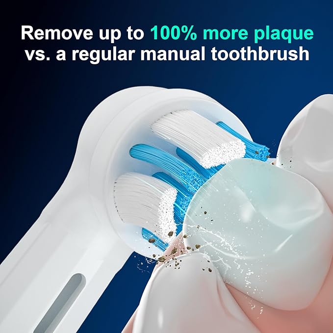 [Upgraded 2025] AmuLumon 4-Pack Ultra-Soft Toothbrush Heads for Oral-B iO Series (iO3/iO4/iO5/iO6/iO7/iO8/iO9/iO10) – Gentle Gum Care, Hygienic Travel-Ready Replacement Brush Heads (White, 4PACK)