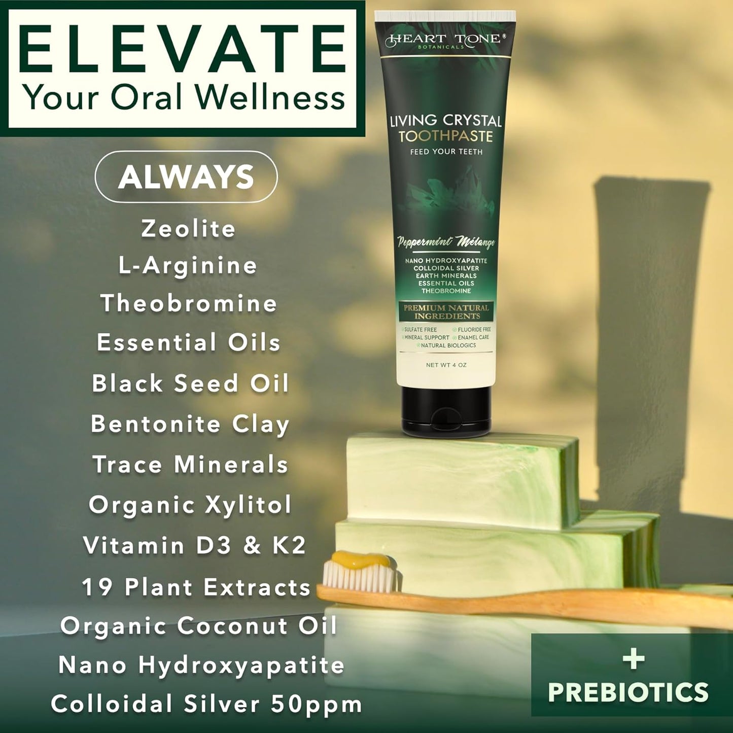 Complete Oral Wellness Duo – Living Crystal Hydroxyapatite Toothpaste & Antioxidant Oil Pulling Conditioner – Fluoride-Free, Natural, Enamel-Supporting, 18 Botanicals – Mint