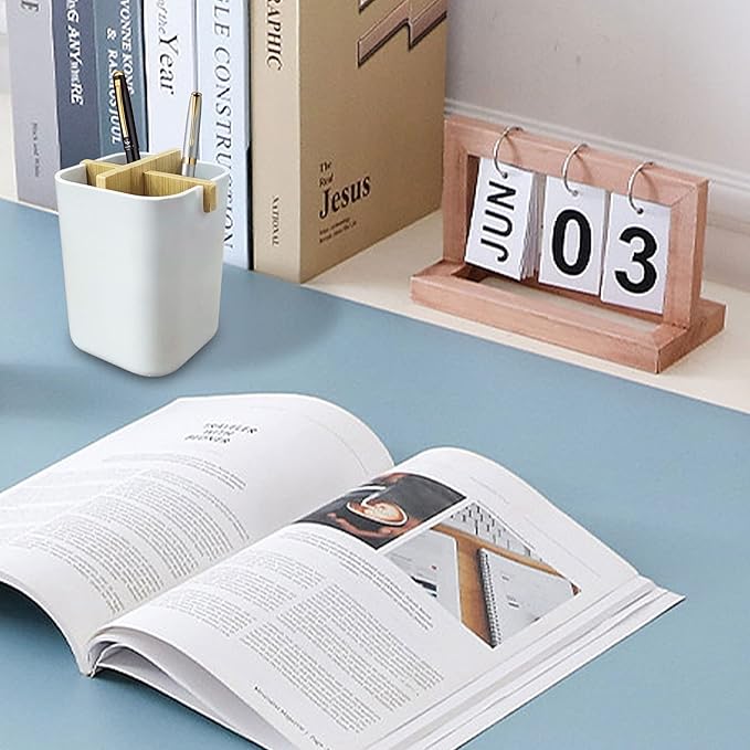 Aoheuo Bamboo-Toothbrush Holders-Multifunctional-Electric Toothbrush-Storage Box-Natural Tough-Toothpaste-Holder Suitable for Bathroom Countertops, Sink, etc.