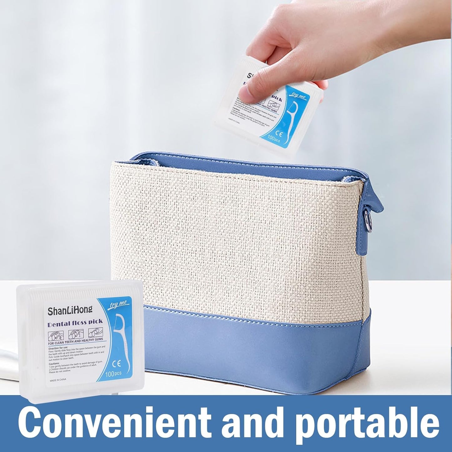 Dental Floss Picks 300ct - Dentist-Approved Double Clean Flossers with Toothpick | Extra Strong Floss & Built-in Pick | Ergonomic Handle for Teeth & Gums | Portable for Kids & Adults