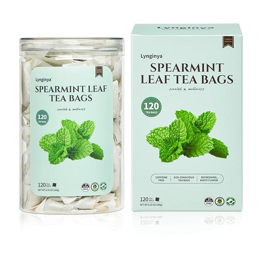 Lynginya Spearmint Tea, 120 Tea Bags - Premium Spearmint Leaves - Natural Herbal Tea - Refreshing & Minty - No Sugar & No Caffeine