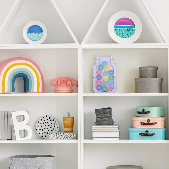 Qunclay Reward Jar for Kids Pot Training Reward Jar Classroom Incentive Good Behavior Responsibility Chart for Christmas Boys Girls Gift(Daisy Style)