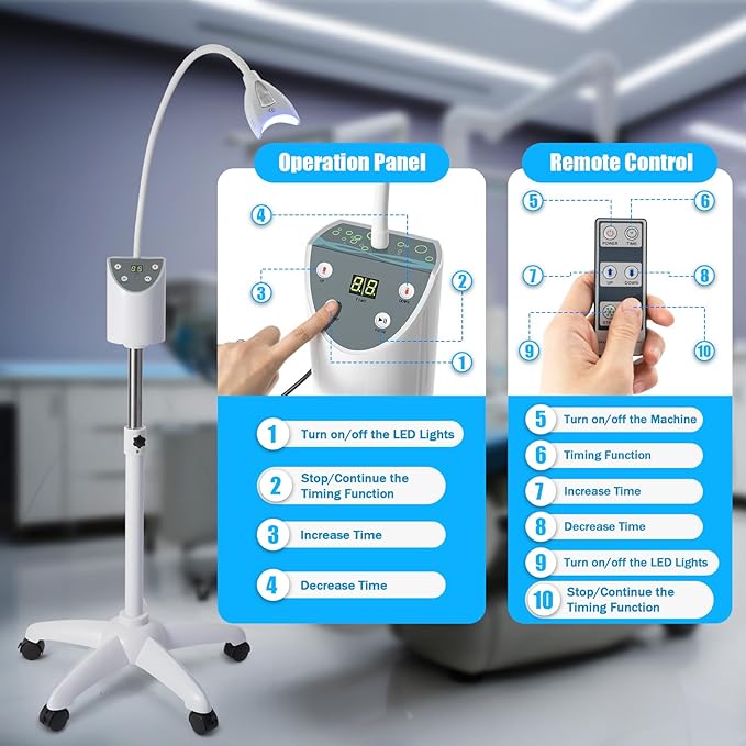 Portable Teeth Whitening Machine with LED Light, Teeth Bleaching Accelerator Light, LED Dental Teeth Whitening Light with Bleaching Accelerator