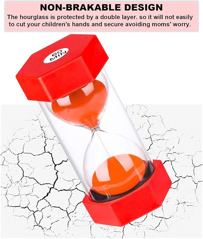 SuLiao Sand Timer 2 Minute Hourglass: Colorful Plastic Sand Clock, Large Red Sand Watch, Reloj de Arena 2 Minuto, Unbreakable Sandglass for Childs, Office, Games, Decorative