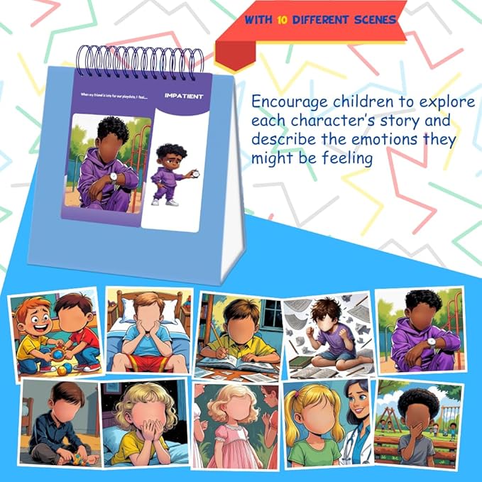Thought-Spot Expressive Faces Flipbook | Emotions Wheel & Feelings Chart | Emotional Regulation Tool for Home, Class, Calm Down Corner | Helps Kids Learn Coping Skills | Autism Must-Have