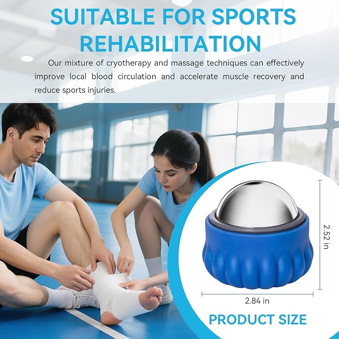 iECO Massage Ice Roller Ball - Stainless Steel Cold & Heat Therapy Massage Tool for Deep Tissue, Sore Muscle, Trigger Point, Muscle Knots Full Body Relax