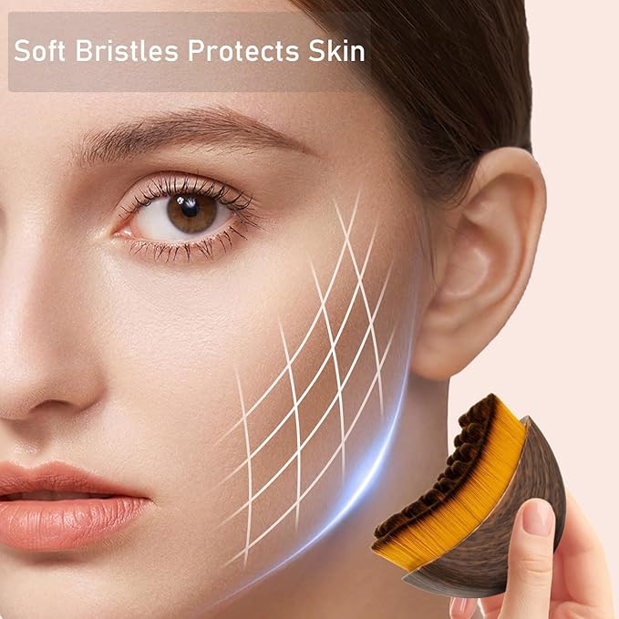 Jan Bark Lymphatic Contour Face Brush, Dry Brushing Lymphatic Brush Drainage, Designed for The Face Gentle Enough, Fit The Skin Precisely and Relieve Fatigue