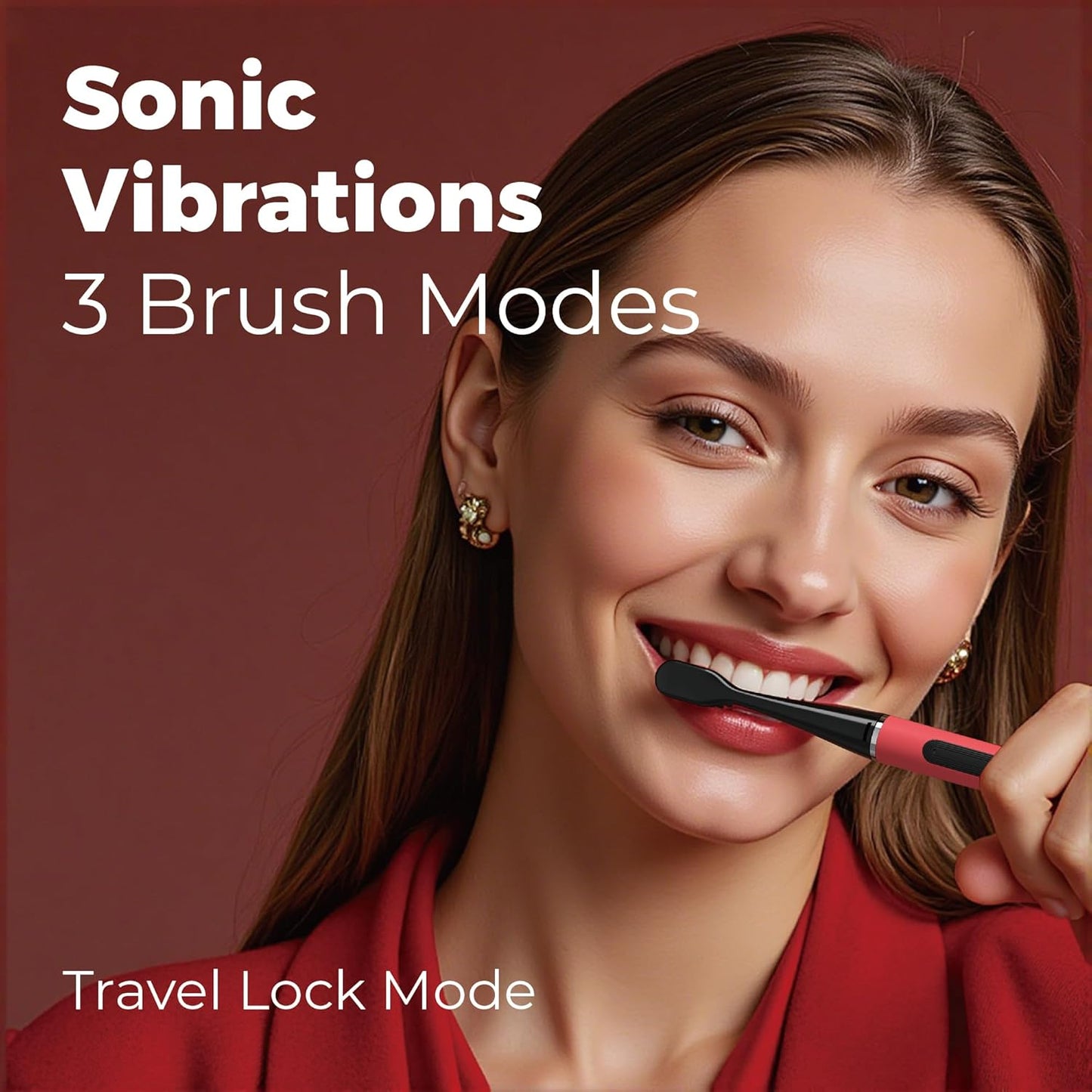 MIPOW Slim Pro i4 Electric Toothbrush Rechargeable Smart Ultra Sonic 3 Modes Magnetic Travel Case &Ceramic Dock, 60Day Long Battery Soft Bristles 2Heads IPX7 Waterproof,Color-(Pink)