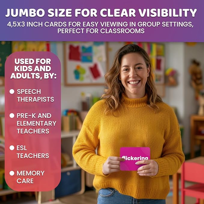 QUOKKA 364 Flash Cards for Kids Adults - Real-Life Large Preschool Flash Cards for Speech Therapy, ABA Therapy, ESL Teaching, Early Childhood Education, 7 Vocabulary Building Categories with Emotions