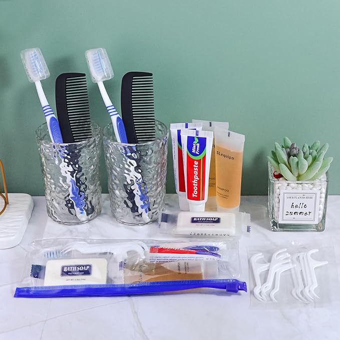 Pack of 3 Hygiene Kit, Hygiene Kit Bulk, Individually Packed, Travel Hygiene Kit with Toothbrush, Toothpaste, Comb, Shampoo, Floss Picks and Soap