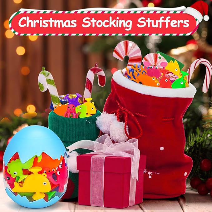 Toddler Suction Cup Bath Toys, Ocean Animal Bath Toys for Kids Ages 3-5 4-8 No Hole Mold Free Bathtub Window Building Toys Christmas Stocking Stuffers for 3 4 5 Year Old Boys Girls Birthday Gifts