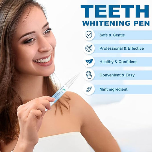 Teeth Whitening Essence Pen - Reduces Teeth Stains and Yellowing, Travel-Friendly Tooth Whitening Pen with Mint Flavor, Gentle on Sensitive Teeth Care (3pcs)