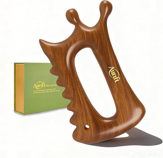 Gua Sha Tool for Face & Body – 6 in 1 Natural King Wood - Lymphatic Drainage, Skin Firming, Puffiness Care, Neck Massage,Muscle Relief - Home Self Care, Wonderful Gifts Packing for Mum Wife Friend