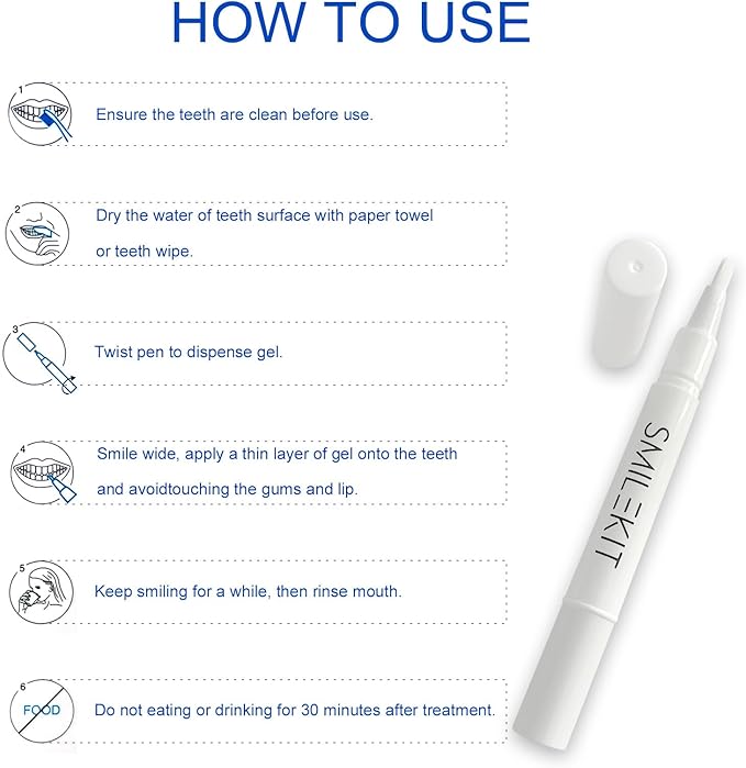 Portable Teeth Whitening Pen (2 Count) - Easily Removes Stains, Effective, Painless, Non-Irritating, and Travel-Friendly.