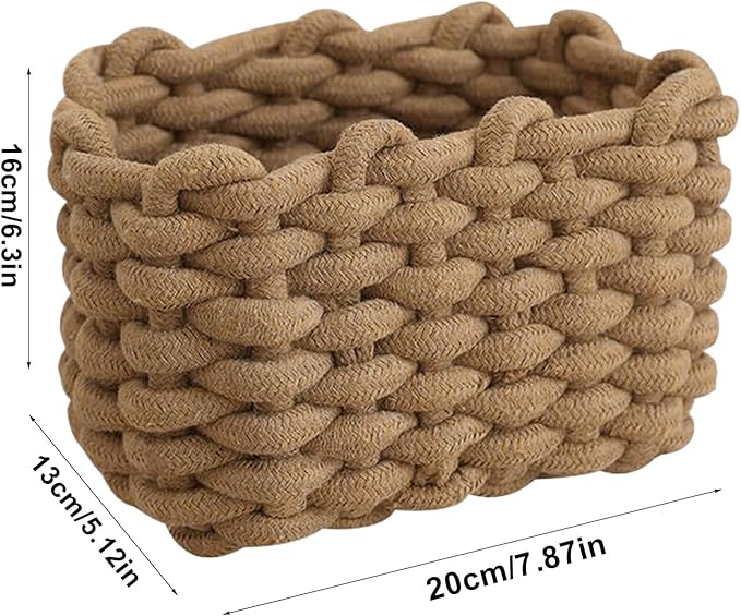 babys Room Toy Holder - 20x16x13cm Rope Storage Basket, Home Clothes Organizer, Desk Shelf Bin, Bathroom Laundry Carrier, Pantry Storage Basket, Living Room Organizer For Keeping Kids Items Garments