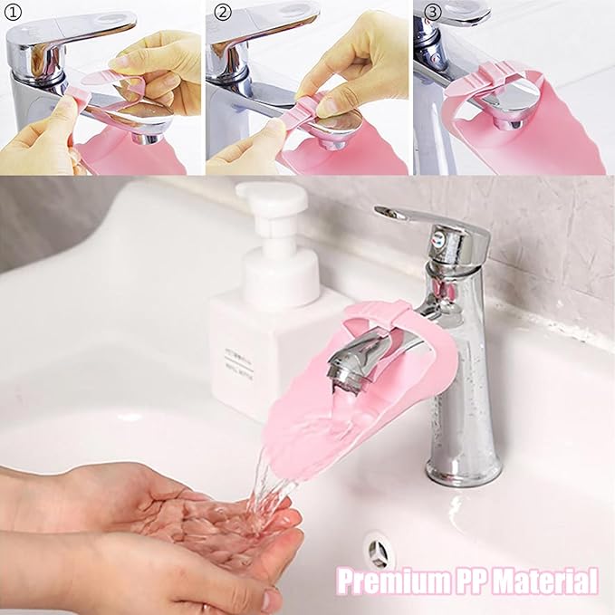Faucet Extender for Toddlers,Generic Kids Faucet Extender Sink Extender for Kids Hand Washing, Suitable for Bathroom, Bathtub Sink, Fits Most Faucets(Pink)