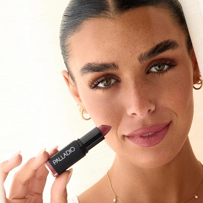 Palladio Herbal Matte Lipstick, Creamy and Full Coverage Long Lasting Matte Lipstick, Red Carpet