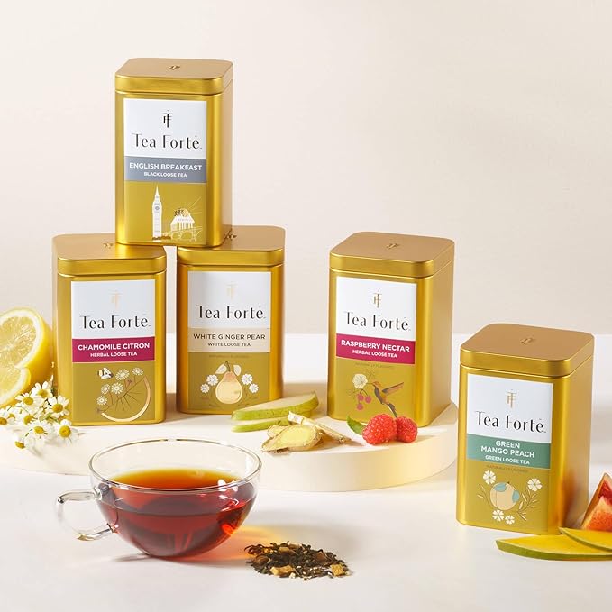 Tea Forte Winter Chai Premium Loose Leaf Caffeine-Free Herbal Tea Blend Canister, Makes 35-50 Cups