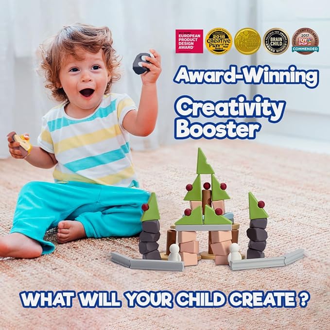 Taksa Toys Educational Building Blocks for Kids Ages 3 4 5 6 7+ Years Old, Reggio Emilia Stem Toys, Montessori Toys for Girls, Boys Unique Preschool Learning & Stacking Resources, Gift Pack 72 Pcs