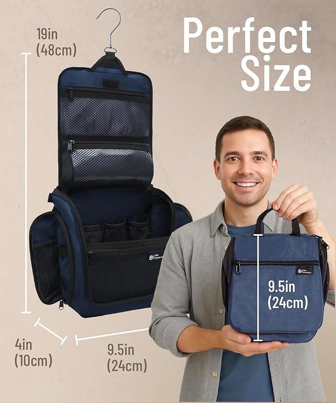 DD D&D Wanderlust D&D Hanging Travel Toiletry Bag for Men and Women – Cosmetics, Makeup and Toiletries Organizer Kit with 10 Compartments