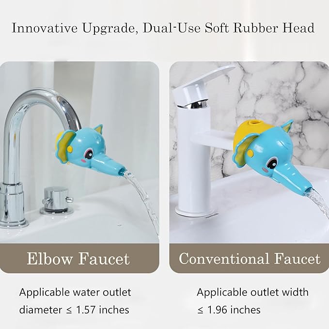 Faucet Handle Extender Set, Faucet Extender for Kids Child Sink Extender Kids Hand Wash Helper Faucet Extender for Bathroom Sink-Light Blue