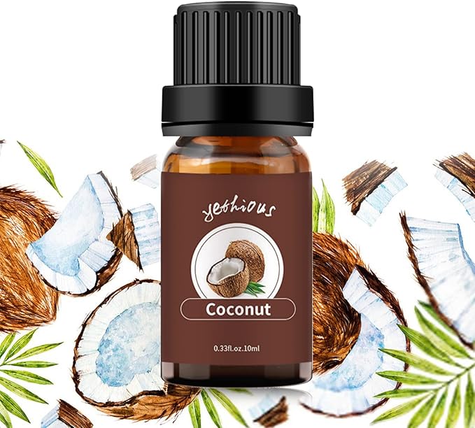yethious Coconut Essential Oil for Diffuser, Skin, Hair, Massage Pure Natural Organic Coconut Oil 10ml