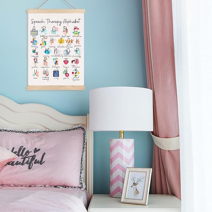 FDHSPAAM Speech Therapy Alphabet Wall Art Decor, Speech Therapy Classroom Decor, SLP Alphabet Educational Wall Art Posters for Classroom Therapist School Counselor Office Home, 12x16 Inch