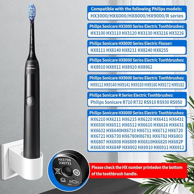 2 in 1 Charger for Philips Sonicare Electric Toothbrush, Convertible Wired Charger for HX3000 HX6000 HX6100 HX8000 HX9000 Series, Wireless/Wired Charging & 360° Rotatable Plug