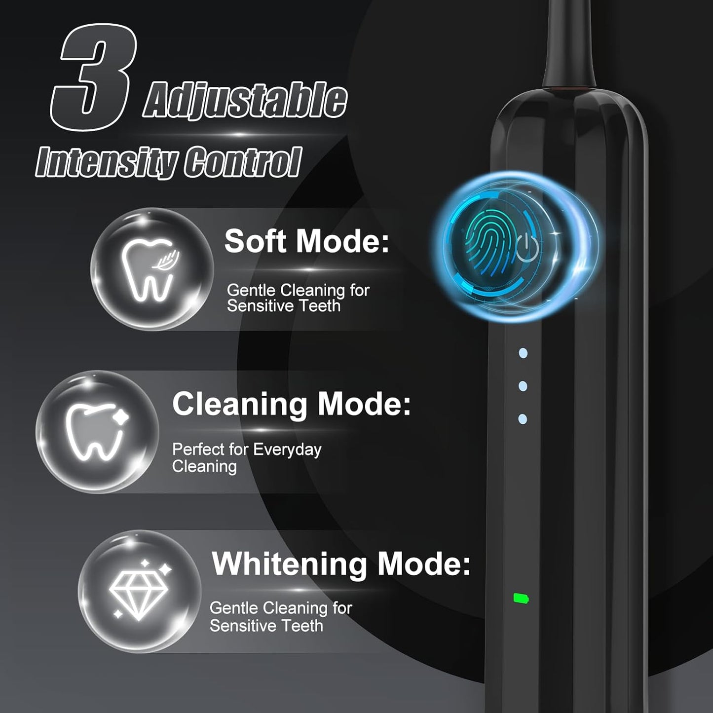 2025 New Sonic Electric Toothbrush for Adults - Vibration 60,000 VPM & 73° Oscillation Rechargeable Electric Toothbrush, 50+ Days Battery Life, 3 Modes, 2-Minute Timer, 3 Brush Heads, 2 Pack