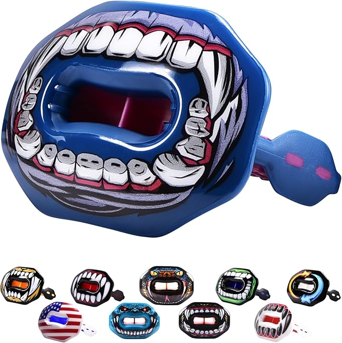 Oral Mart Flag Football Mouth Guard with 3D LipFit Design for Kids - Youth Tackle Football Mouthguard (No Boil) Cool Instant Fit Lip Guard Mouthpiece for Braces (Detachable Helmet Strap Included)