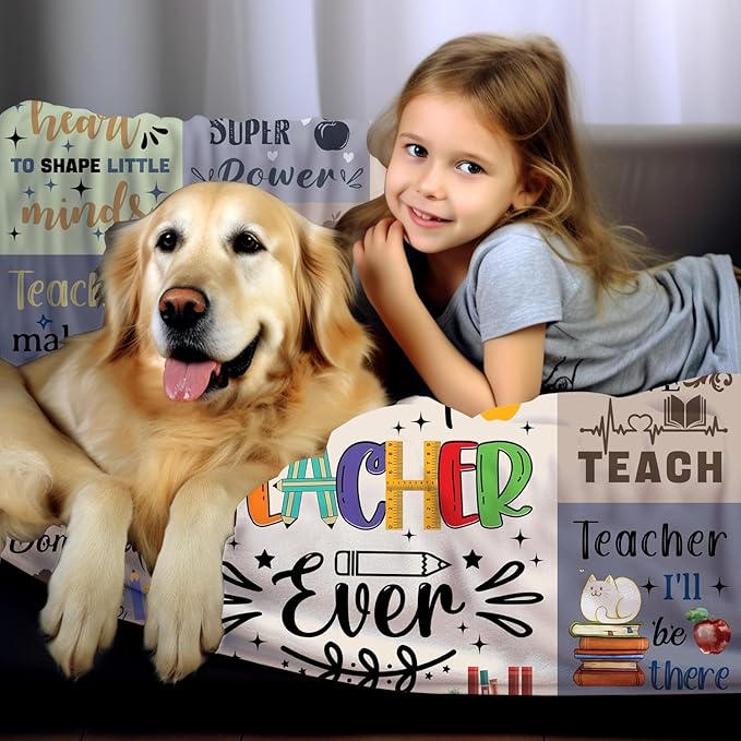 Teacher Blanket Gifts for Women Gifts Teacher Appreciation Gifts Retirement Throw Blankets Plush Flannel Bedding Decor Best Teacher Gifts 60"X50"