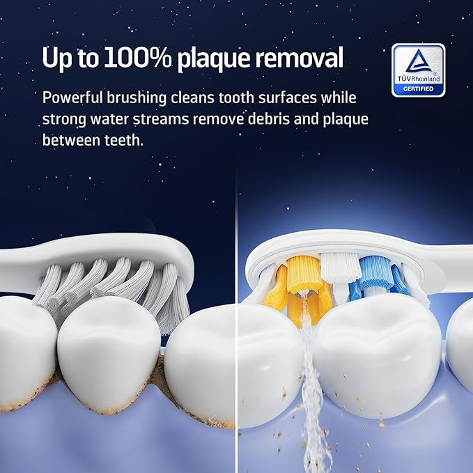 Soocas NEOS II Refresh Set - Electric Toothbrush with Water Flosser, Sonic Electric Toothbrush for Adults, Portable for Travel, Deep Clean for Implants & Braces, Healthier Gums, Pearl White