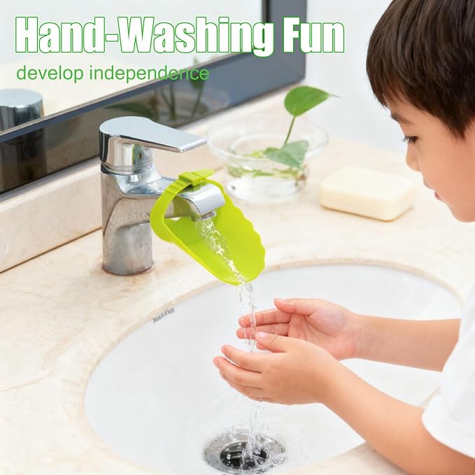 Faucet Extender for Toddlers,Generic Kids Faucet Extender Sink Extender for Kids Hand Washing, Suitable for Bathroom, Bathtub Sink, Fits Most Faucets(Green)