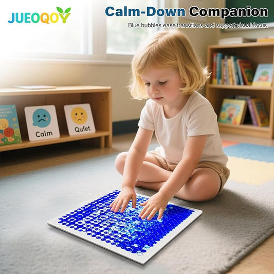 Liquid Sensory Floor Tiles for Kids Ages 3+, 12" Textured Step-On Tiles with Non-Slip Base, Interactive Color-Flow, Assorted Colors, Classroom Sensory Path Set (6-Pack)