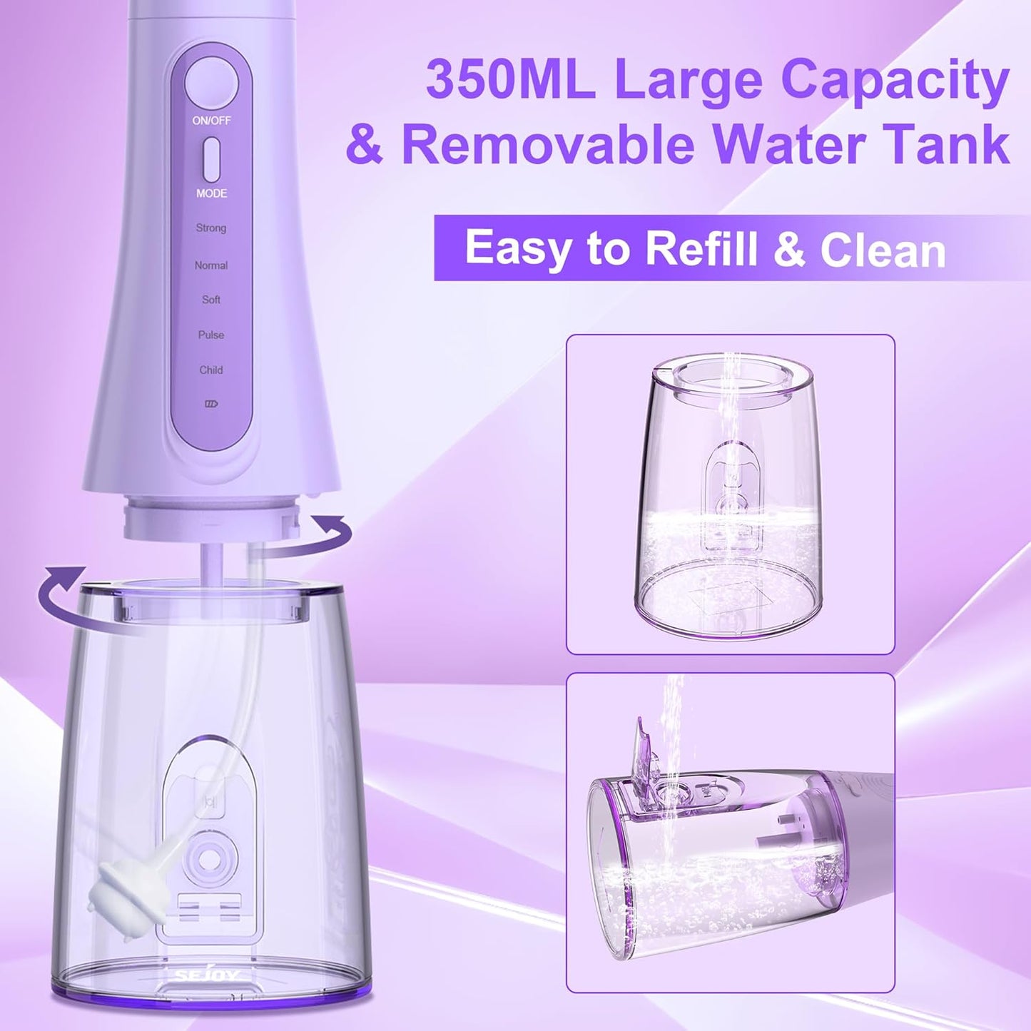 Water Flossers for Teeth, Cordless Water Dental for Teeth Cleaning, Water Flossers for Teeth Portable Oral Irrigator, USB Rechargeable for Home Travel Office