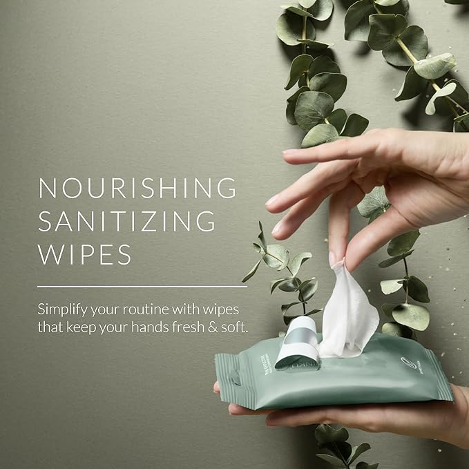 Noshinku Eucalyptus Hand Sanitizer Wipes, 6-Pack (90 Towelettes) – Resealable Travel Wipes with Ethyl Alcohol, Aloe & Green Tea, Plant-Based Fiber, Essential Oil Scents, Cruelty-Free & No Dyes