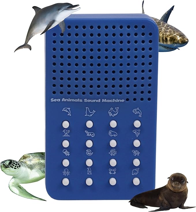 Sea Animal Noisemaker with 16 Sounds, Whale Sounds, Dolphins, Seals, Otters, Walrus Aquarium Electronic Sound Maker - Portable Ocean Themed Sound Effects Board For Kids, Birthday Noise Maker Toy Gift