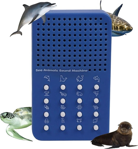 Sea Animal Noisemaker with 16 Sounds, Whale Sounds, Dolphins, Seals, Otters, Walrus Aquarium Electronic Sound Maker - Portable Ocean Themed Sound Effects Board For Kids, Birthday Noise Maker Toy Gift
