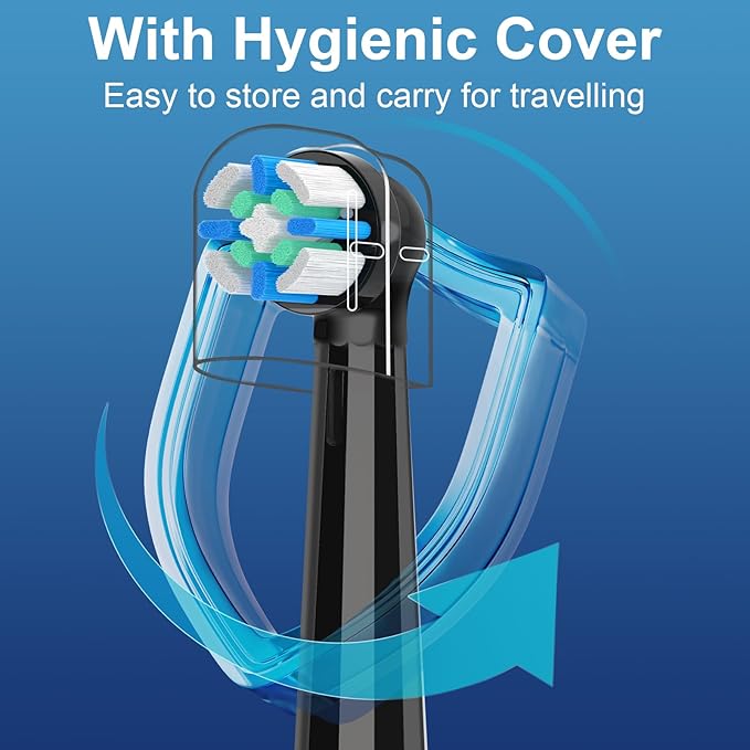 IO Replacement Heads Compatible with Oral B iO 2/3/4/5/6/7/8/9/10 Series Electric Toothbrush, Brush Heads with Medium Bristles Compatible with Oral B iO for Gentle Dental Care (6 Black)